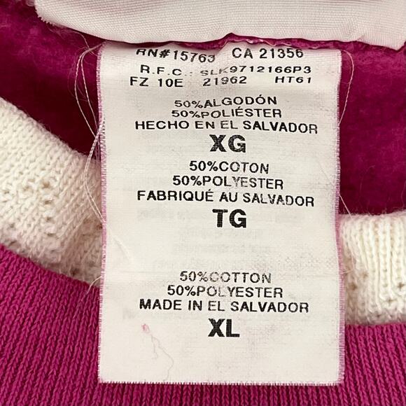 Y2K pink snowflake double collar sweatshirt 2000s vintage - Picture 6 of 6